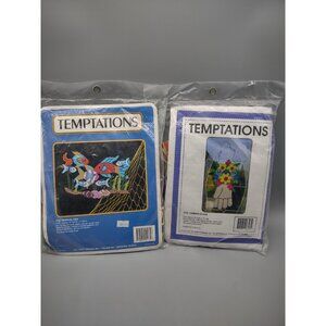 Vintage Sealed 1990s Temptations J&L Craft Canvas Kit Tropical Fish Garden Glove
